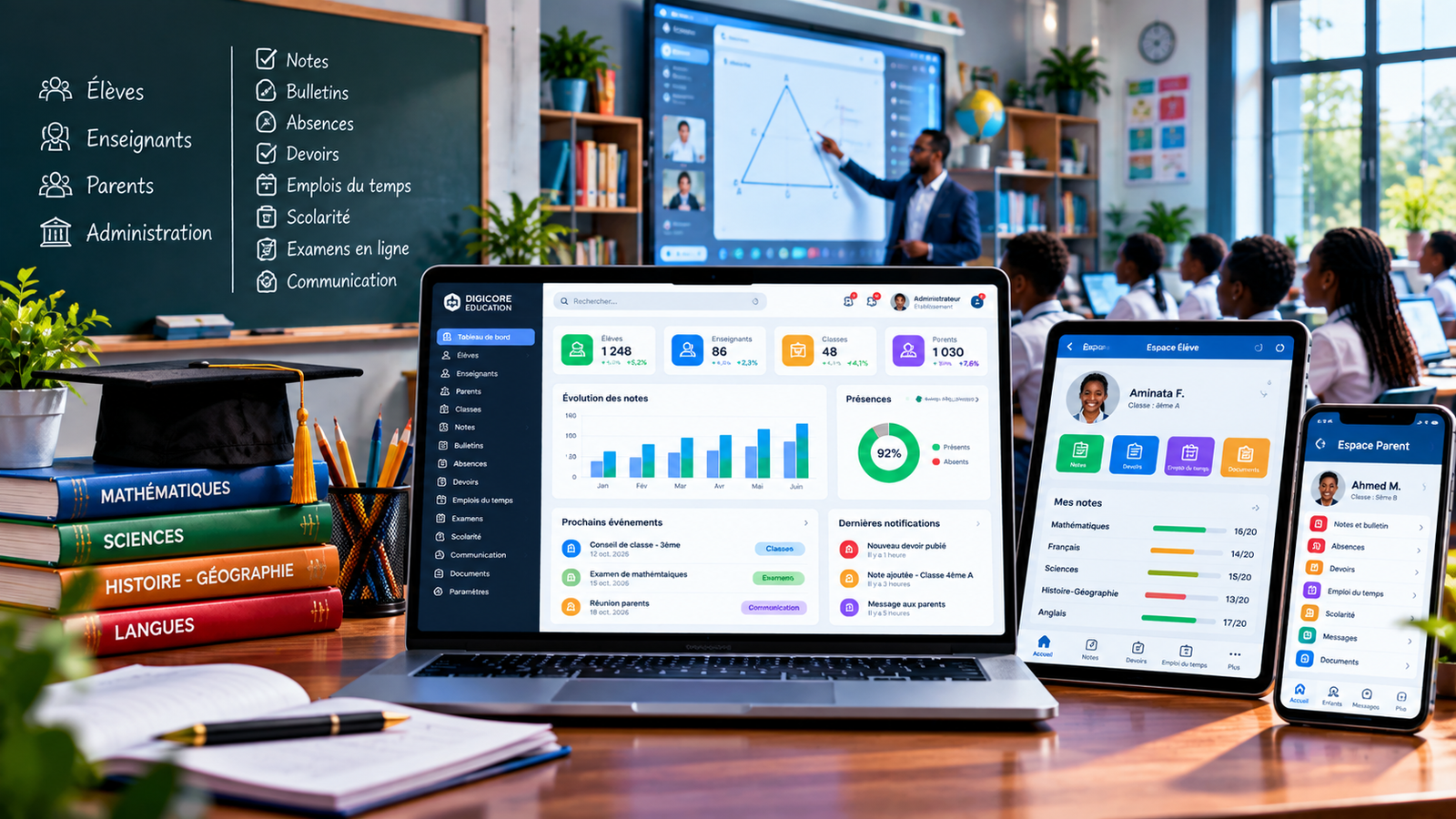 DIGICORE Education — plateforme numérique de gestion scolaire